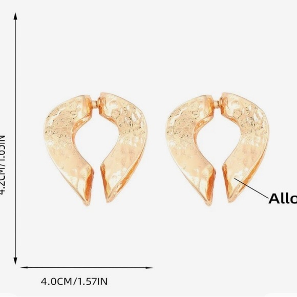 Zara Gold Irregular Front And Back Hoop - Picture 4 of 15